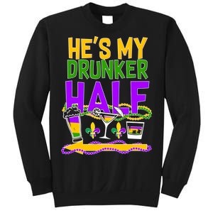 Mardi Gras He's My Drunker Half Sweatshirt