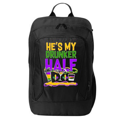 Mardi Gras He's My Drunker Half City Backpack