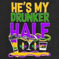 Mardi Gras He's My Drunker Half Adult Drive Performance Visor