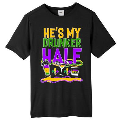 Mardi Gras He's My Drunker Half Tall Fusion ChromaSoft Performance T-Shirt