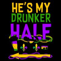 Mardi Gras He's My Drunker Half Mug