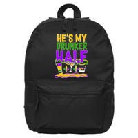 Mardi Gras He's My Drunker Half 16 in Basic Backpack
