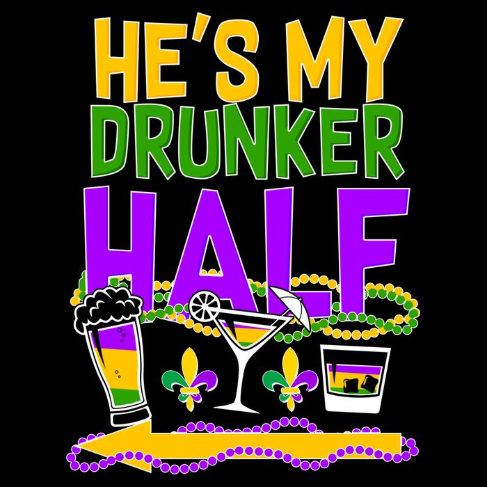 Mardi Gras He's My Drunker Half 16 in Basic Backpack