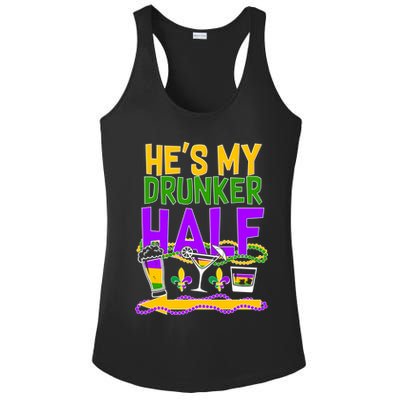 Mardi Gras He's My Drunker Half Ladies PosiCharge Competitor Racerback Tank