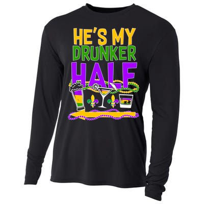 Mardi Gras He's My Drunker Half Cooling Performance Long Sleeve Crew