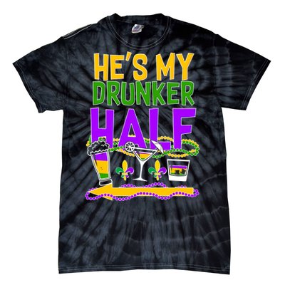 Mardi Gras He's My Drunker Half Tie-Dye T-Shirt