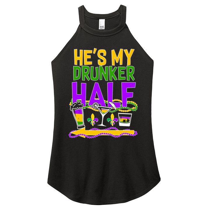 Mardi Gras He's My Drunker Half Women's Perfect Tri Rocker Tank