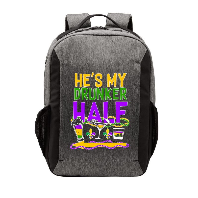 Mardi Gras He's My Drunker Half Vector Backpack