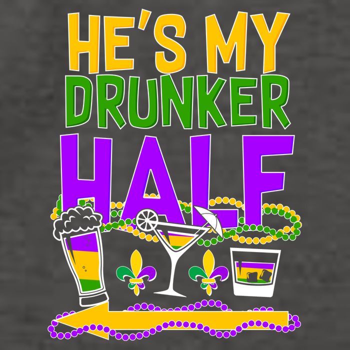 Mardi Gras He's My Drunker Half Vector Backpack