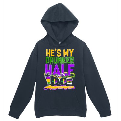 Mardi Gras He's My Drunker Half Urban Pullover Hoodie