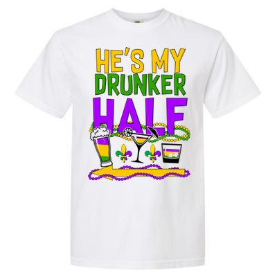 Mardi Gras He's My Drunker Half Garment-Dyed Heavyweight T-Shirt