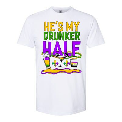 Mardi Gras He's My Drunker Half Softstyle CVC T-Shirt