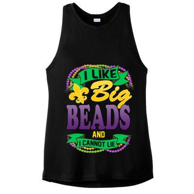 Mardi Gras I like big beads and i cannot lie Ladies PosiCharge Tri-Blend Wicking Tank