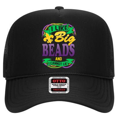 Mardi Gras I like big beads and i cannot lie High Crown Mesh Back Trucker Hat