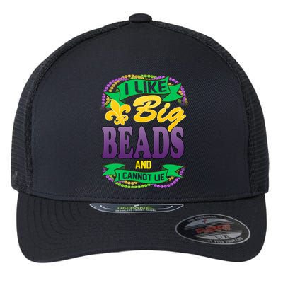 Mardi Gras I like big beads and i cannot lie Flexfit Unipanel Trucker Cap