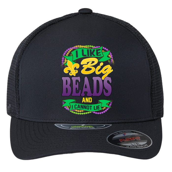 Mardi Gras I like big beads and i cannot lie Flexfit Unipanel Trucker Cap
