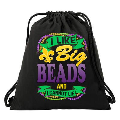 Mardi Gras I like big beads and i cannot lie Drawstring Bag