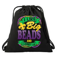Mardi Gras I like big beads and i cannot lie Drawstring Bag