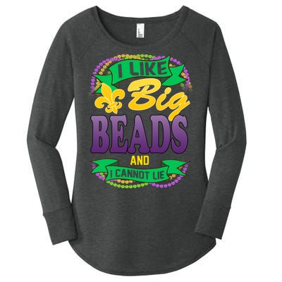 Mardi Gras I like big beads and i cannot lie Women's Perfect Tri Tunic Long Sleeve Shirt