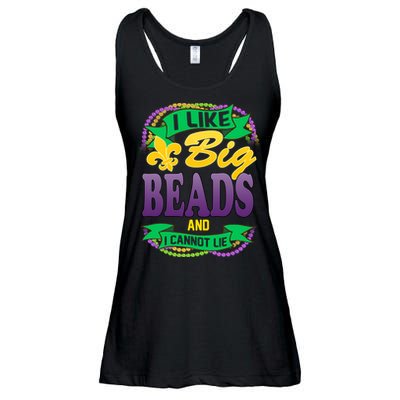 Mardi Gras I like big beads and i cannot lie Ladies Essential Flowy Tank
