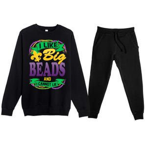 Mardi Gras I like big beads and i cannot lie Premium Crewneck Sweatsuit Set