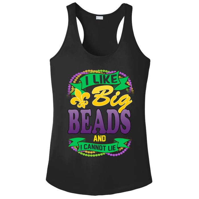 Mardi Gras I like big beads and i cannot lie Ladies PosiCharge Competitor Racerback Tank