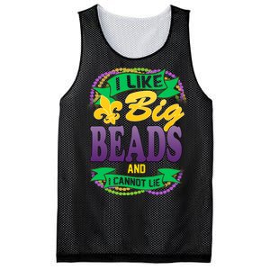 Mardi Gras I like big beads and i cannot lie Mesh Reversible Basketball Jersey Tank