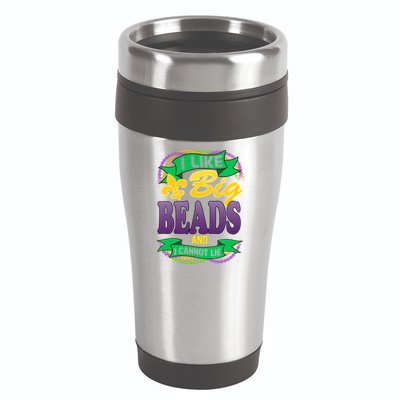 Mardi Gras I like big beads and i cannot lie 16oz Travel Tumbler