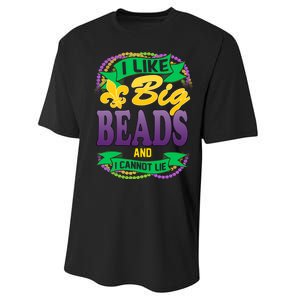 Mardi Gras I like big beads and i cannot lie Performance Sprint T-Shirt