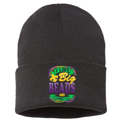 Mardi Gras I like big beads and i cannot lie Sustainable Knit Beanie