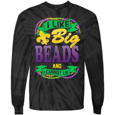 Mardi Gras I like big beads and i cannot lie Tie-Dye Long Sleeve Shirt