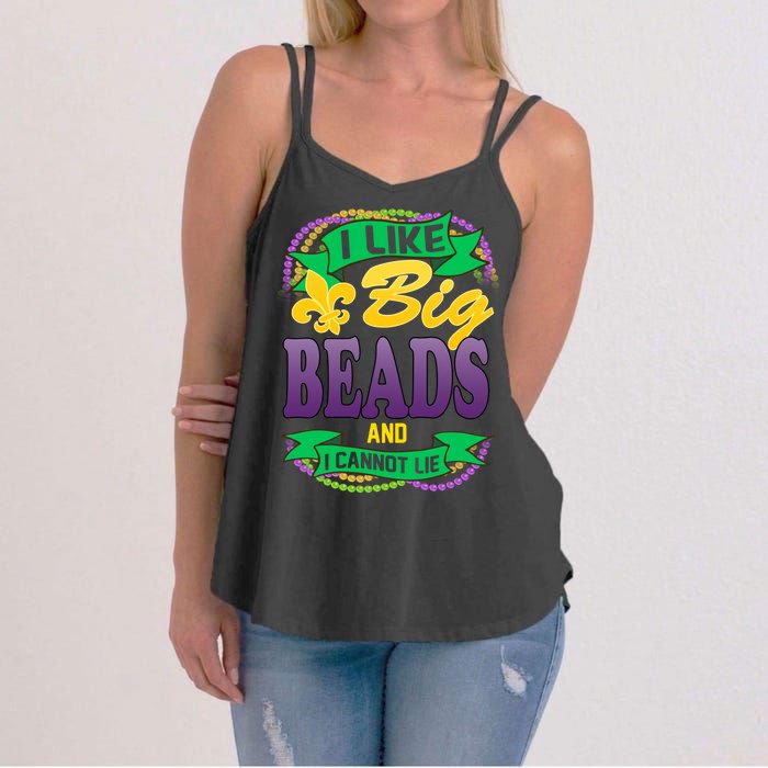 Mardi Gras I like big beads and i cannot lie Women's Strappy Tank