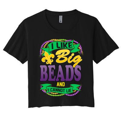 Mardi Gras I like big beads and i cannot lie Crop Top