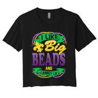 Mardi Gras I like big beads and i cannot lie Crop Top