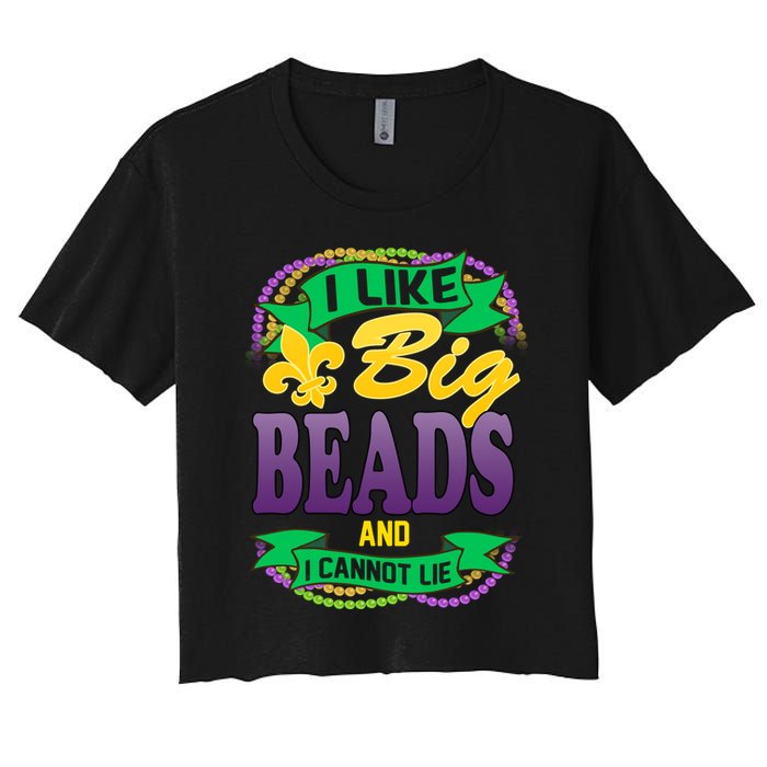 Mardi Gras I like big beads and i cannot lie Crop Top