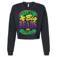 Mardi Gras I like big beads and i cannot lie Cropped Pullover Crew