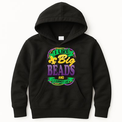 Mardi Gras I like big beads and i cannot lie Kids Hoodie