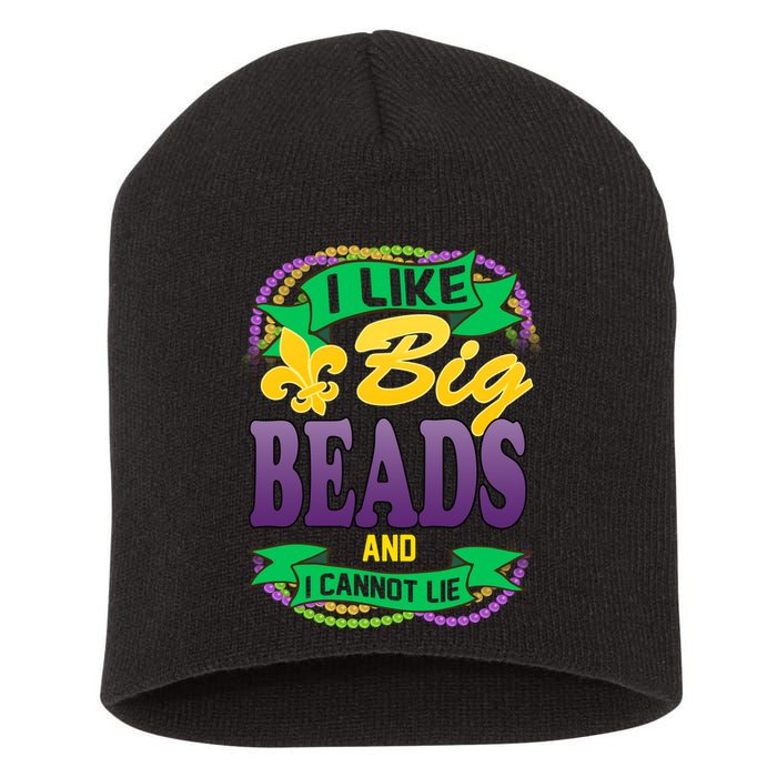 Mardi Gras I like big beads and i cannot lie Short Acrylic Beanie