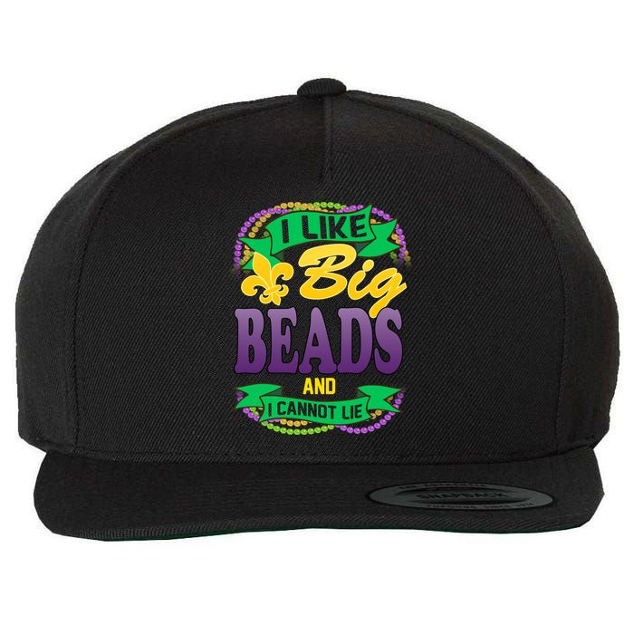 Mardi Gras I like big beads and i cannot lie Wool Snapback Cap