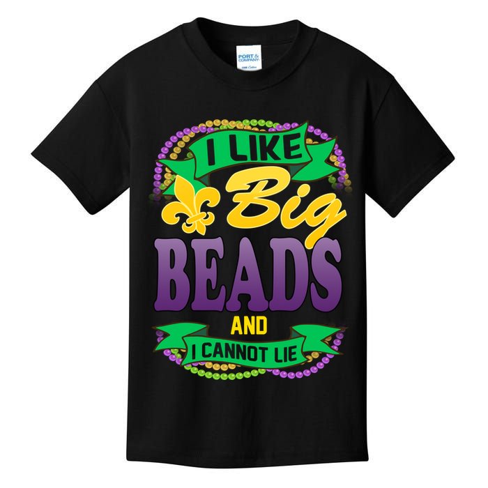 Mardi Gras I like big beads and i cannot lie Kids T-Shirt