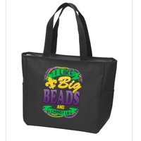 Mardi Gras I like big beads and i cannot lie Zip Tote Bag