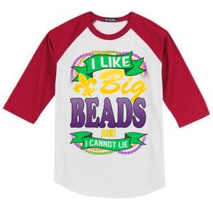 Mardi Gras I like big beads and i cannot lie Kids Colorblock Raglan Jersey