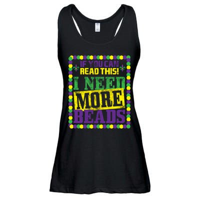 Mardi Gras If You Can Read This I Need More Beads Ladies Essential Flowy Tank