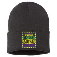 Mardi Gras If You Can Read This I Need More Beads Sustainable Knit Beanie
