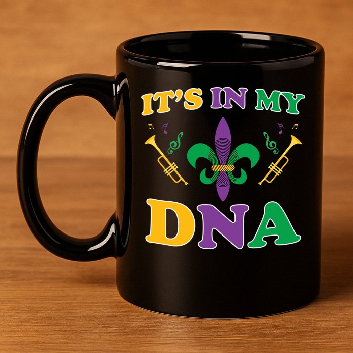 Mardi Gras It's My DNA 11oz C Handle Ceramic Mug
