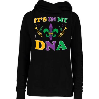 Mardi Gras It's My DNA Womens Funnel Neck Pullover Hood