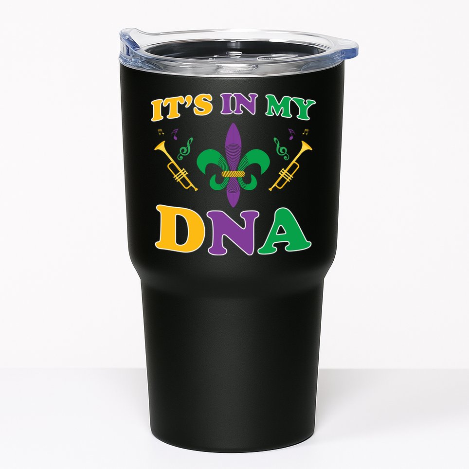 Mardi Gras It's My DNA Tumbler