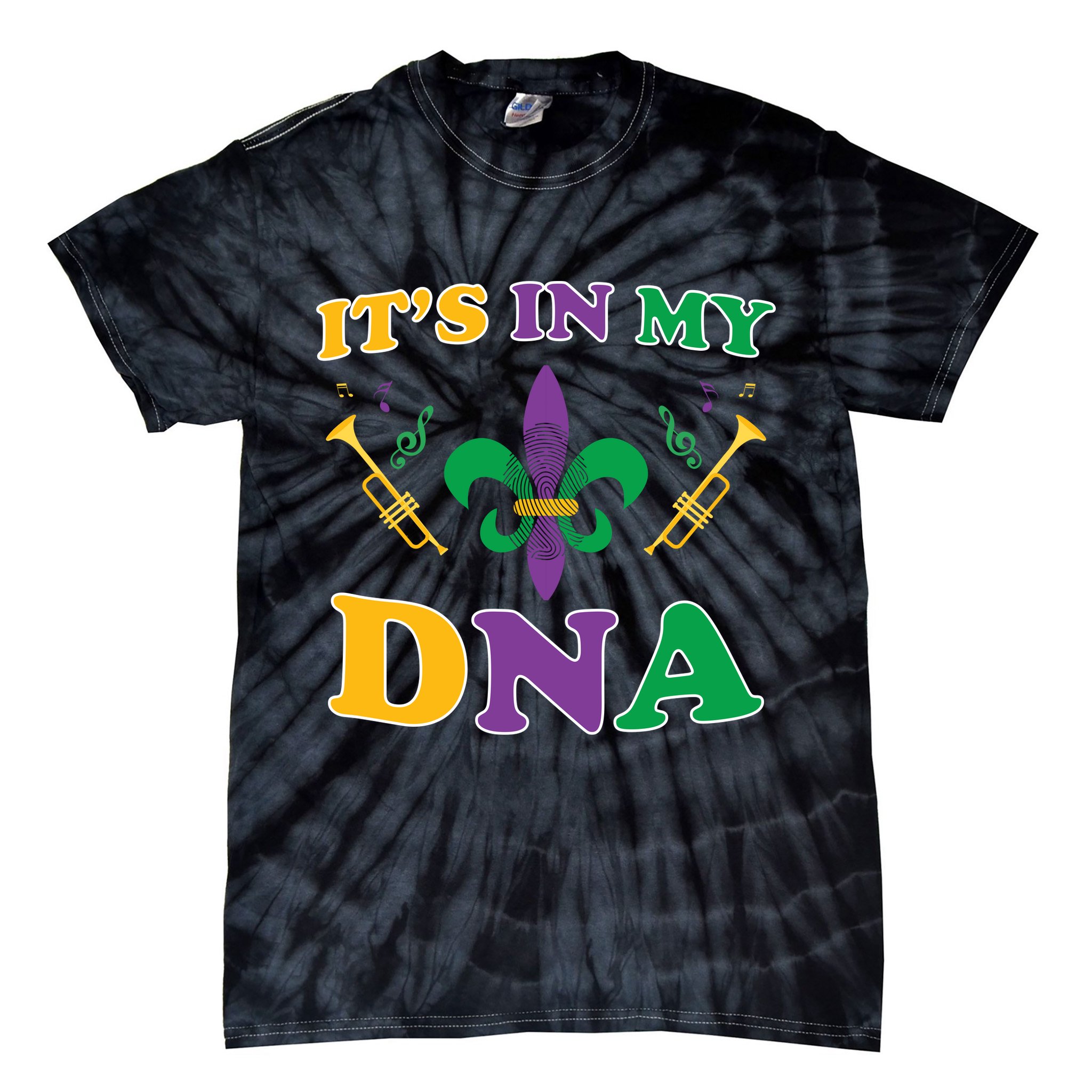Mardi Gras It's My DNA Tie-Dye T-Shirt