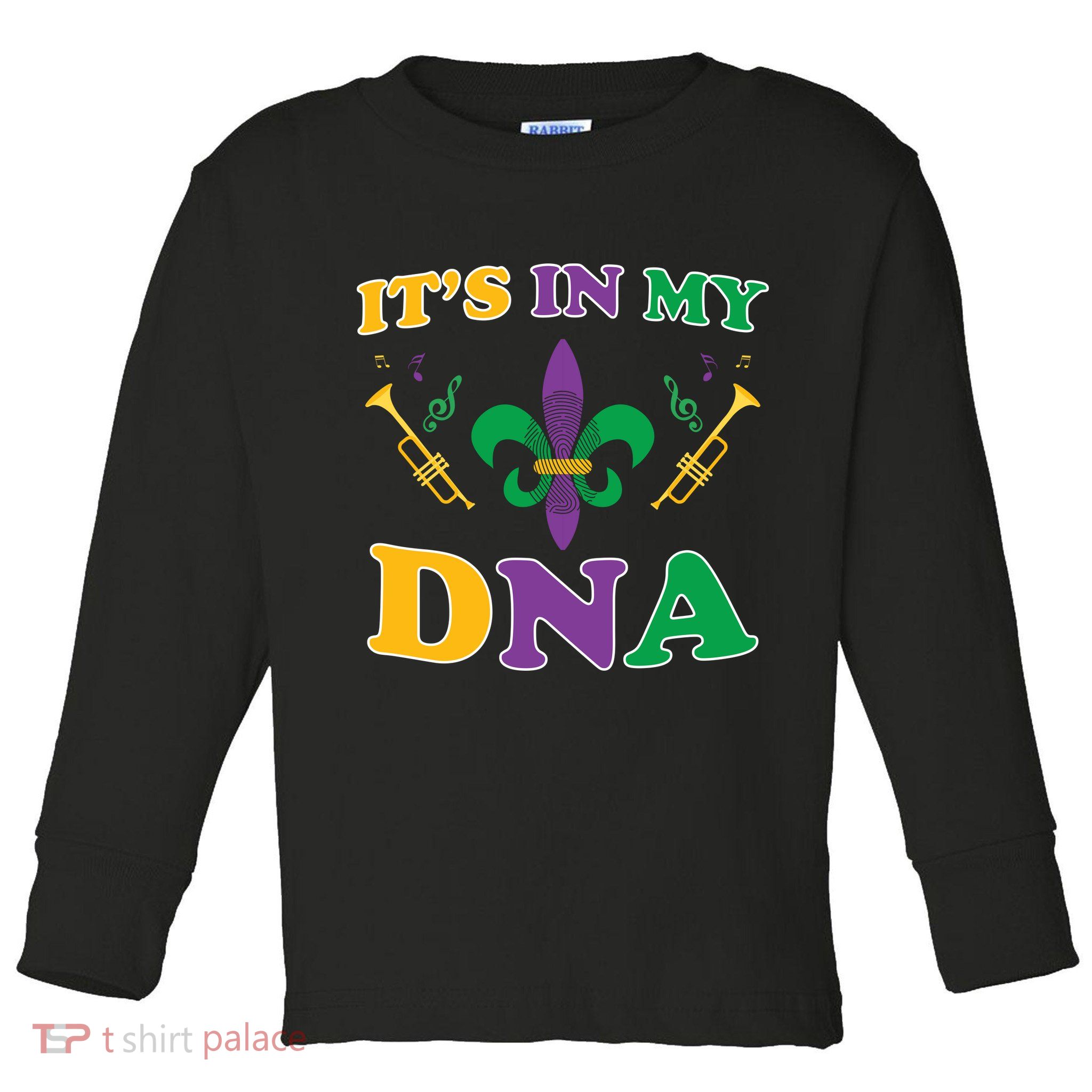 Mardi Gras It's My DNA Toddler Long Sleeve Shirt