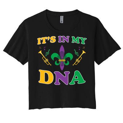 Mardi Gras It's My DNA Women's Crop Top Tee